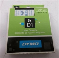 BOX OF 6 DYMO 45014 D1 Blue-On-White Tape