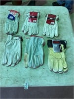 6- pair leather gloves with tags