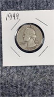 1949 90% Silver Washington Quarter