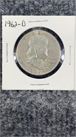 1962 D Silver Franklin Half Dollar