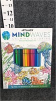 coloring book with colored pencils