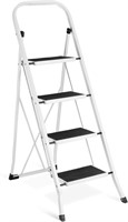 Delxo 4 Step Ladder  Sturdy  Tall  Handrail  Wide