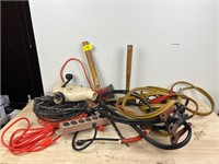 Tool lot -jumper cables, axe