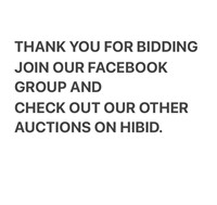 Thanks for Bidding. Check out our other auctions.