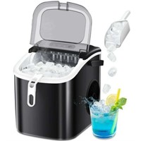 Auseo Ice Maker 26Lbs/24H  9 Cubes in 6 Mins  for