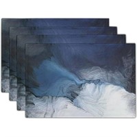 12 x 18  Set of 4 Blue Grey Placemats  Abstract Ar