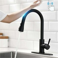 Matte Black Touch On Sensor Kitchen Sink Faucet