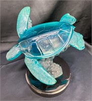 (Read) 1990 Wyland Sculpture Blue Turtle on Coral