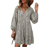S  Size - Small SHIBEVER Fall Leopard Floral Tunic