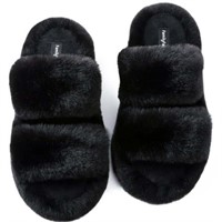 9-10  Size 9- 10 LongBay Women's Faux Fur Slippers