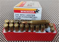 18 ROUNDS WINCHESTER 243 100 GRAIN AMMO RELOAD