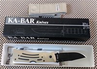 LIKE NEW KABAR LOCK BLADE FOLDING KNIFE W/SHEATH