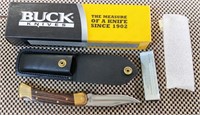 BUCK 110 FOLDING LOCKING BLADE KNIVE W/ SHEATH &