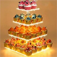 Clear-4Tier  Tripumer 4 Tier Square Cupcake Stand