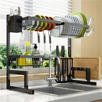Over Sink Dish Rack  Adjustable 2-Tier Stainless S