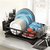 Black  Riousery Dish Rack Drainer