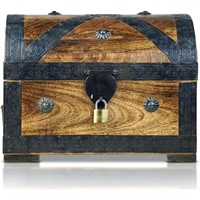 Pirate Treasure Chest 9.5'x6.3'x5.3' - Wood & Meta