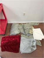 Lot of linens and curtains