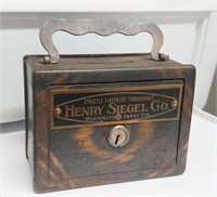 HENRY SIEGEL CO BOSTON MASS ADVERTISING COIN BANK