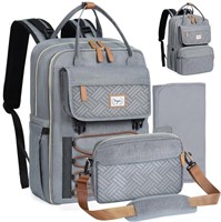 Diaper Bag Backpack Set with Cross Body Bag & Chan