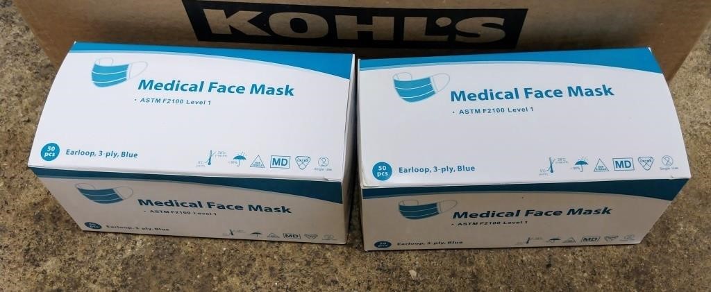 2 BOXES OF FACE MASKS