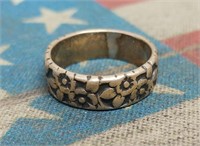 STERLING SILVER FLORAL RING SZ 5.5  -  3.7g