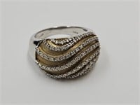 925 Silver Ring with Diamonds 9 1/2