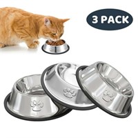 3 Pack BUBABOX Metal Cat Food/Water Bowls  Stainle