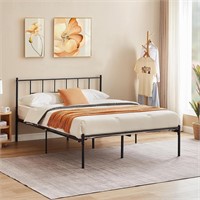 Bed Frame, 14 Inch Metal Platform with Headboard