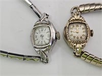 2 Vintage Watches Bulova Swiss One is 10K RGP