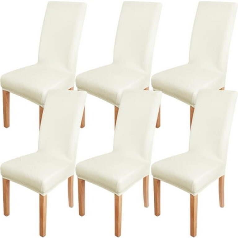 6PCS INFANZIA Chair Covers Stretch Spandex  Beige