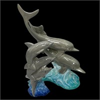 Ceramic Dolphin Figurines - Handpainted