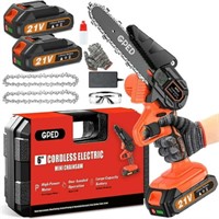 Cordless 6-inch Mini Chainsaw with 2 Batteries - G