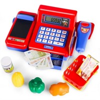 39PCS Calculator Cash Register Toy  with Scanner