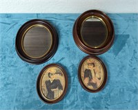 Antique Oval Mirrors & French Ladies