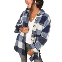 Sz XL Fantaslook Womens Plaid Shacket Jacket