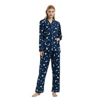 Sz L GLOBAL Cotton Flannel Women's Pajamas 2-P