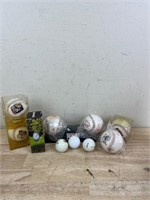 Lot of collectable baseballs and some golf balls