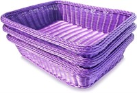 Rectangular Thick Trim Storage Basket  (Purple)