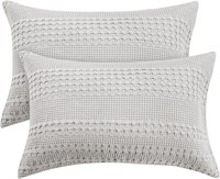 2PK Waffle Weave Pillow Case Covers, 20" X 36"