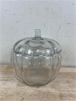 Glass pumpkin jar