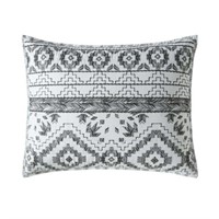 (1 Count) Pillow Sham Mainstays Aztec Grey/White T
