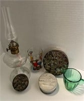 Cookie Cutters, Marbles, Oil Lamp & More