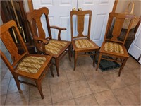 4 piece wooden chair set