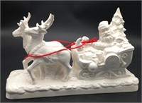 Ceramic Christmas Santa with Sleight/Deers