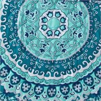 Mainstays Traditional Teal Medallion Reversible Qu