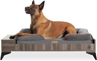Wooden Dog Bed with Mattress