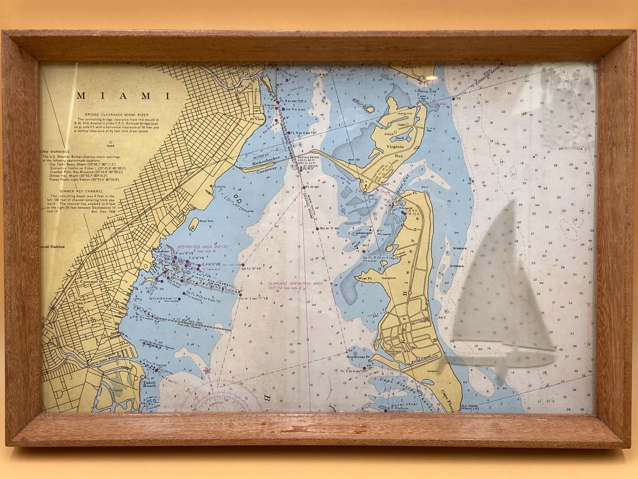 Vintage Miami Nautical Map