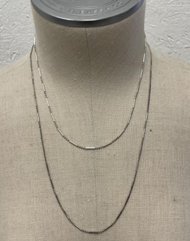 2 Sterling Silver Layering Necklaces