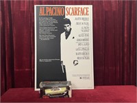 Scarface Poster Board & 1/24 1963 Cadillac